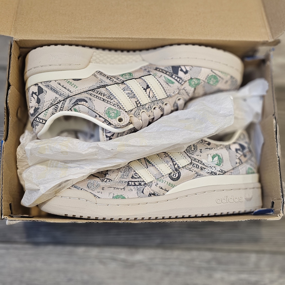 Jeremy Scott Adidas Angel Wings Money Print High-Top Embroidery Sneakers